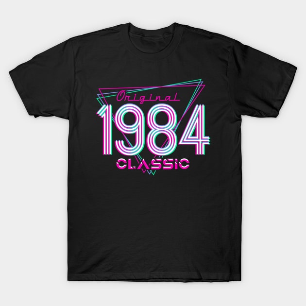 Born In 1984 Throwback Birthday T-Shirt by PinkInkArt